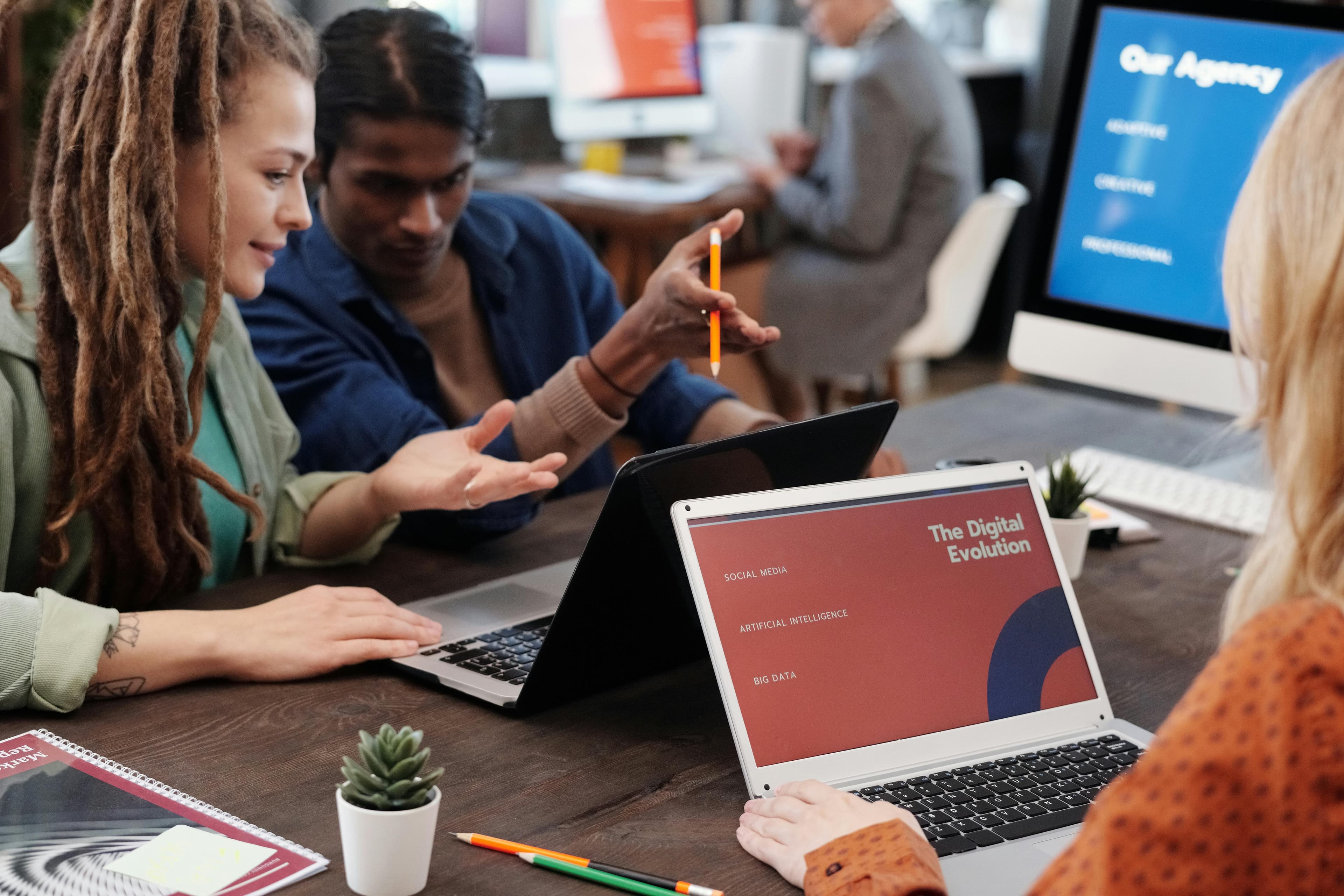 Agency team reviewing influencer campaign performance